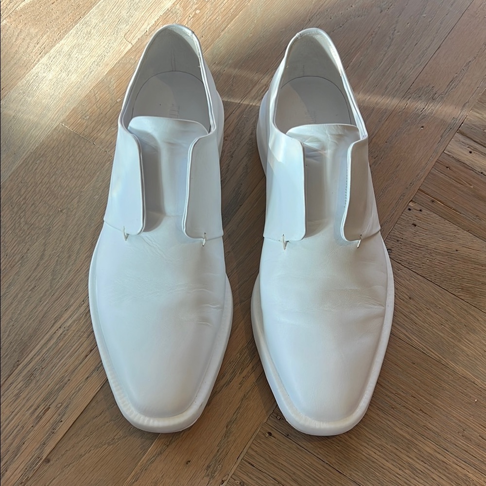 Jil Sander White Leather Oxfords Sleek Minimalist